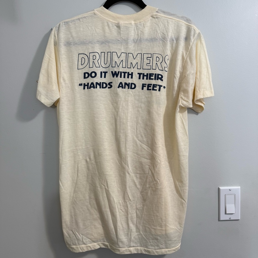 Vintage Single Stitch Screen Stars Best Drummer Graphic T-Shirt